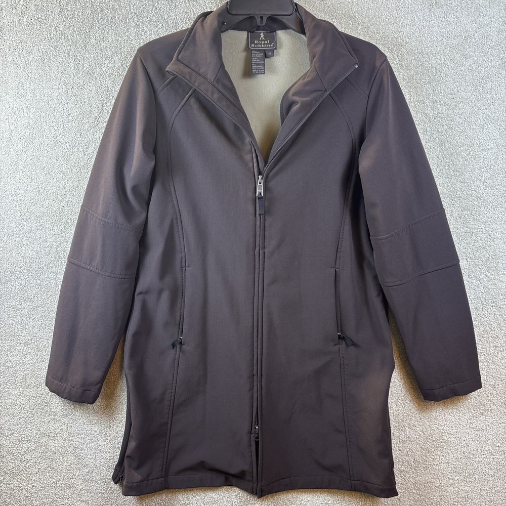 Royal Robbins Softshell Jacket Womens Medium Purple‎ Brown Fleece Lined Full Zip